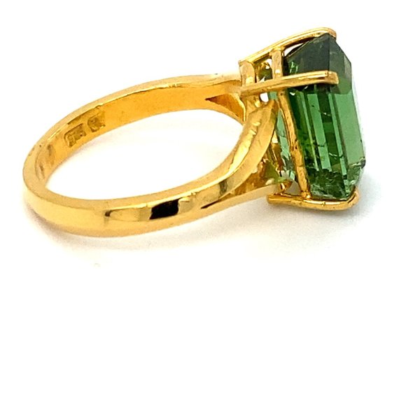 GIA Certified Tourmaline 5.15ct Solid 22K Gold Rng - Picture 4 of 8